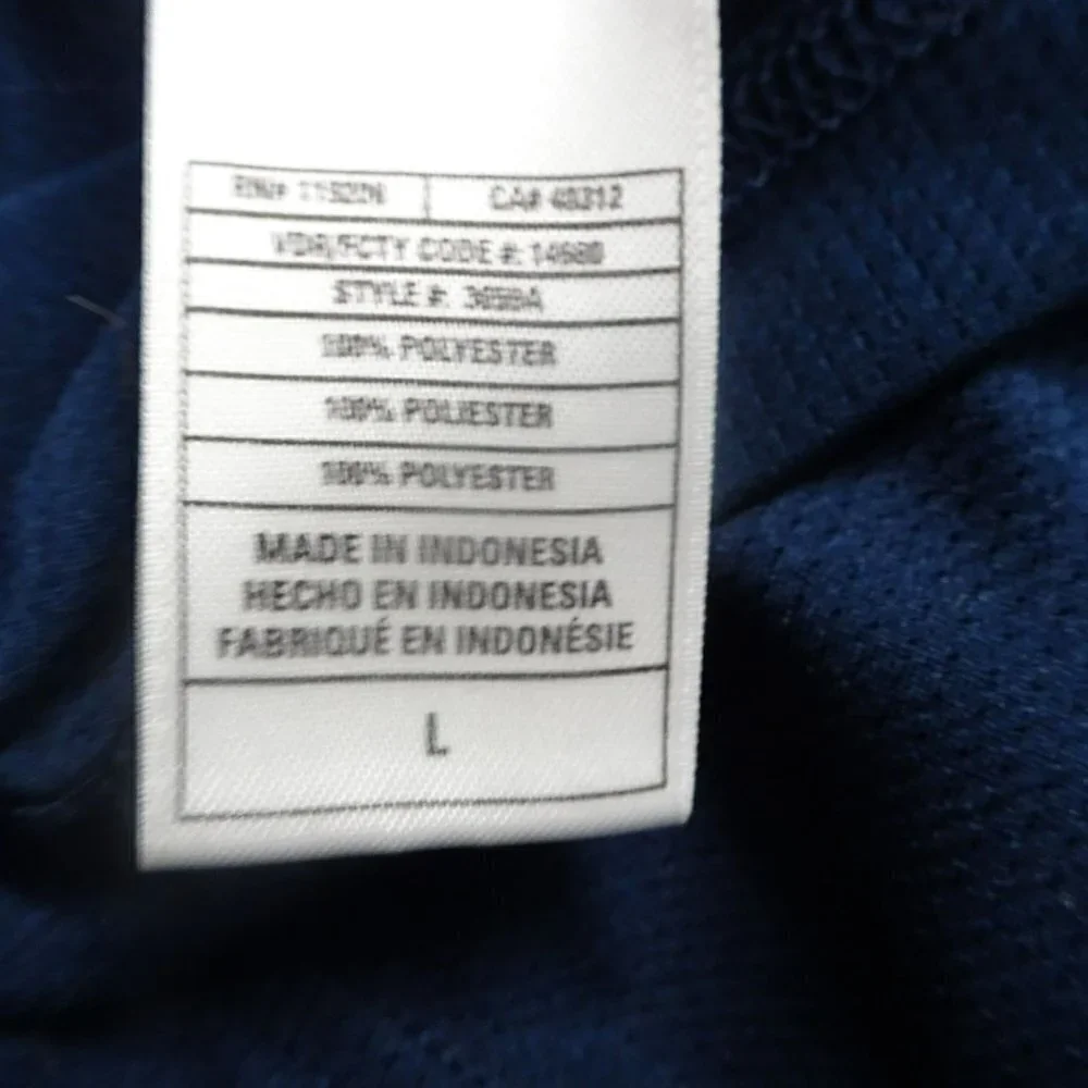 NCAA Adidas Climalite Notre Dame Blue Shirt Size Large